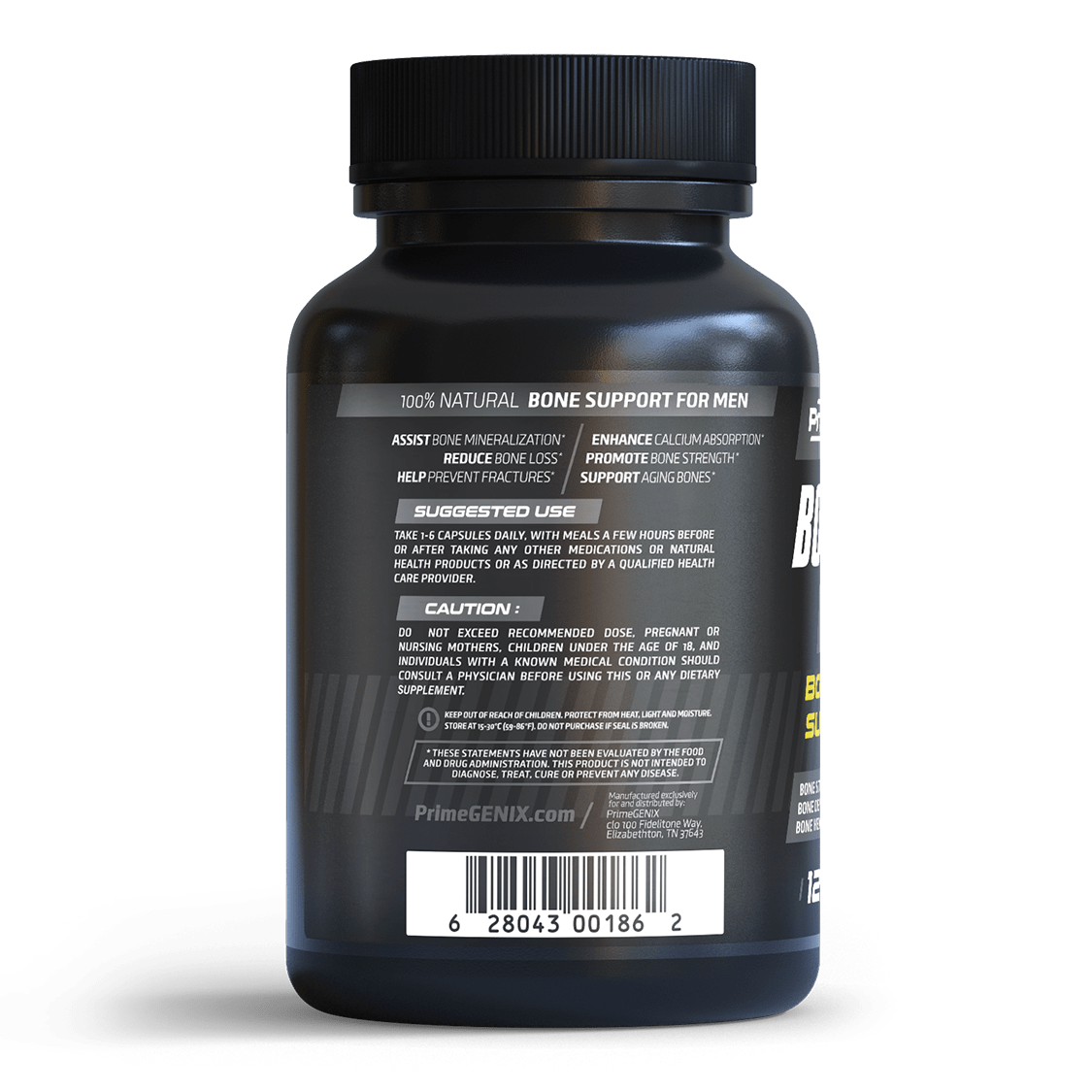 PrimeGENIX Bone Complex supplement facts and back label