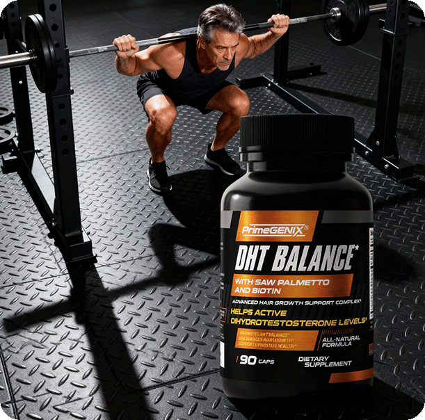 DHT Balance - Man performing a back squat