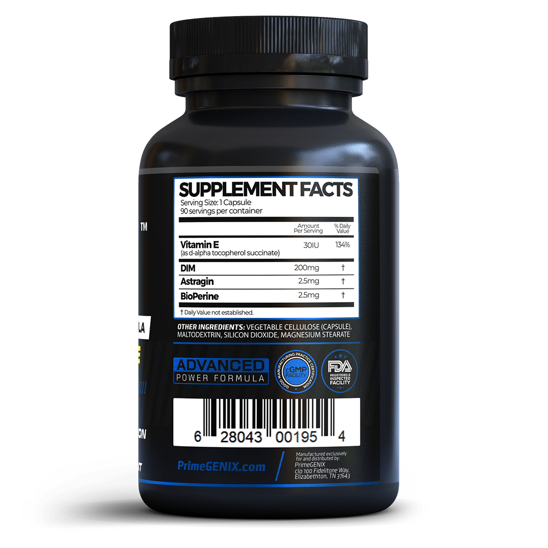 DIM 3X Supplement Facts panel image for ingredient verification