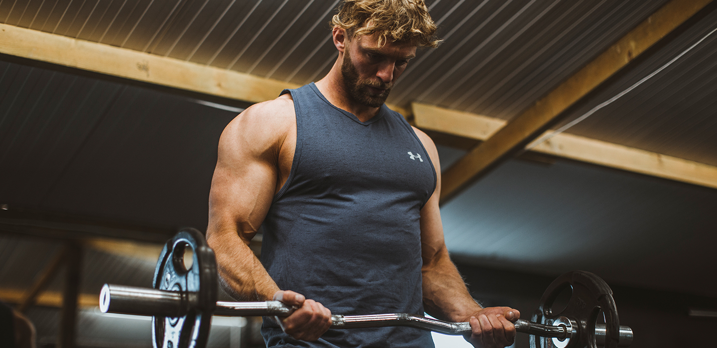 A man exercising in the gym